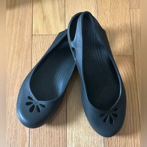 Crocs Black Kadee Ballet Flats Sling Back  Mary Jane Slip On Comfort Shoes Sz 9